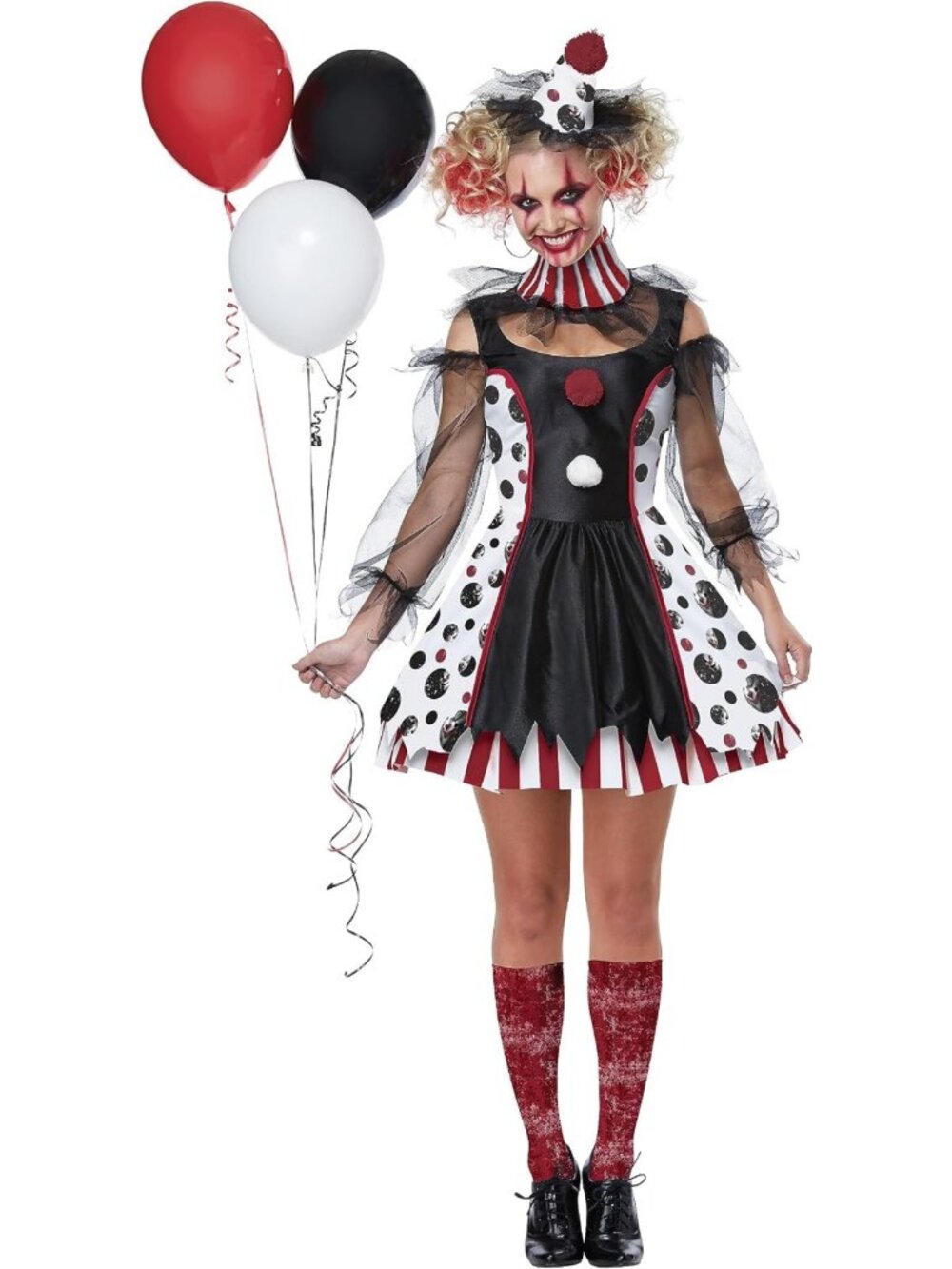 Creepy Clown Costume for Women | Spooky Halloween Outfit | Fun Dress-Up Idea